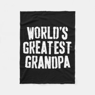 Worlds Greatest Grandpa Shirt Papa Men Fathers Day Fleece Blanket