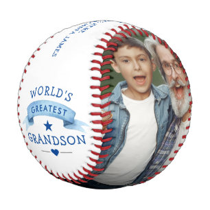 World's Greatest Grandson Personal Message 2-Photo Baseball