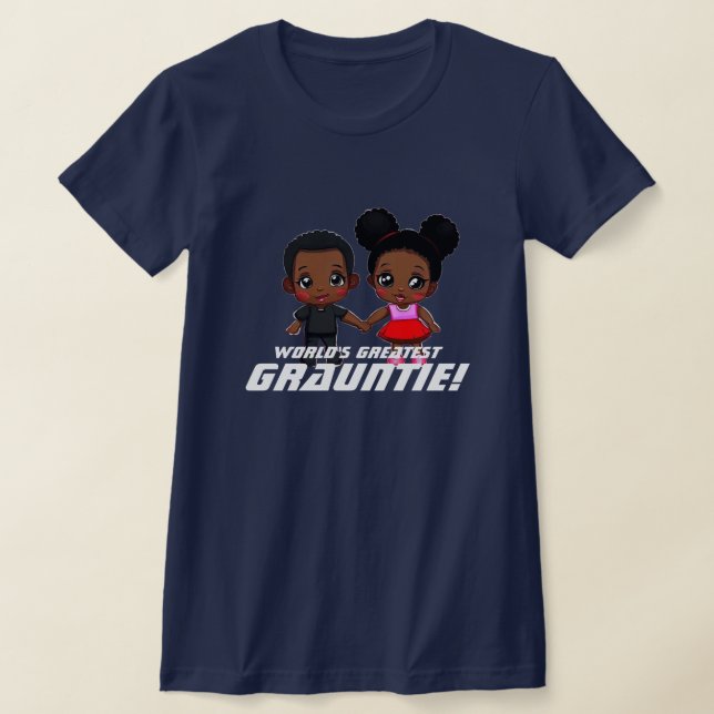 World's Greatest Grauntie Cute Boy & Girl T-Shirt (Laydown)