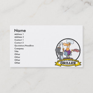 WORLDS GREATEST GRILLER MEN CARTOON BUSINESS CARD