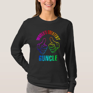 World's Greatest Guncle Rainbow Colors DISTRESSED T-Shirt