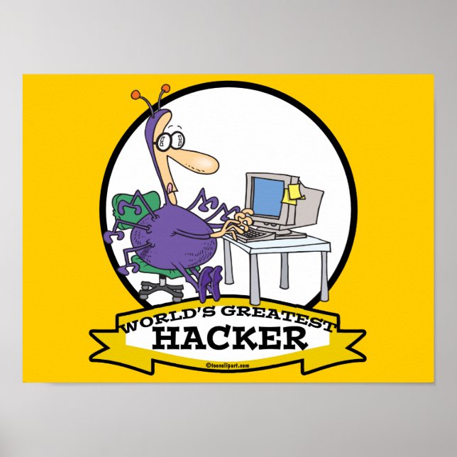 WORLDS GREATEST HACKER CARTOON POSTER (Front)