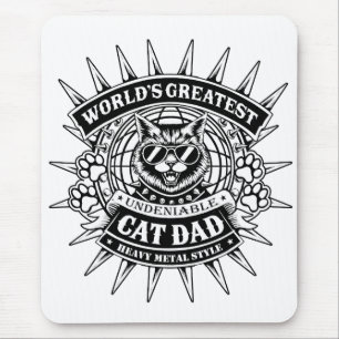 Worlds Greatest Heavy Metal Cat Dad Mouse Pad