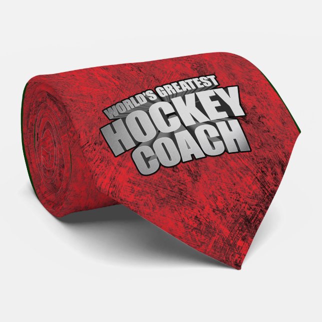 Worlds Greatest Hockey Coach Tie (Rolled)
