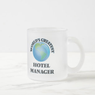 World's Greatest Hotel Manager Frosted Glass Coffee Mug