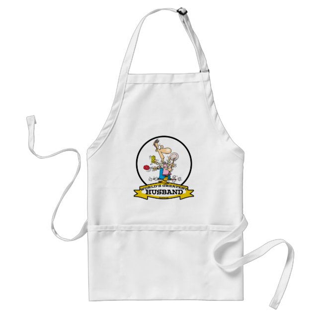 WORLDS GREATEST HUSBAND MEN CARTOON STANDARD APRON (Front)