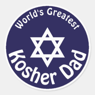 World's Greatest Kosher Dad Classic Round Sticker