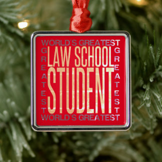 Worlds Greatest Law School Student Metal Tree Decoration