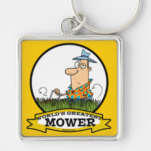 WORLDS GREATEST LAWN MOWER MEN CARTOON KEY RING