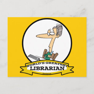 WORLDS GREATEST LIBRARIAN II CARTOON POSTCARD