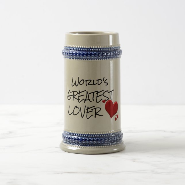 World's Greatest Lover Beer Stein - Romantic Quote (Center)