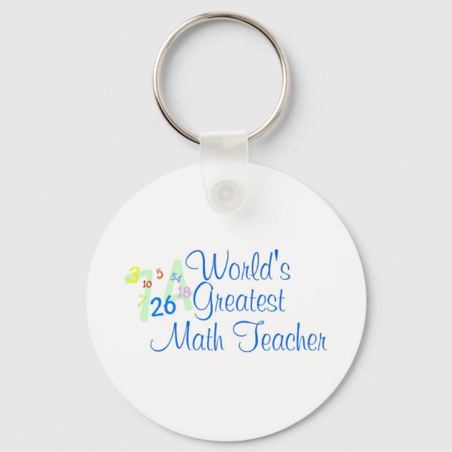 Worlds Greatest Math Teacher Numbers Key Ring (Front)