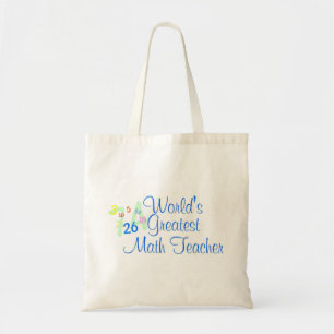 Worlds Greatest Math Teacher Numbers Tote Bag
