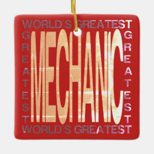 Worlds Greatest Mechanic Ceramic Ornament