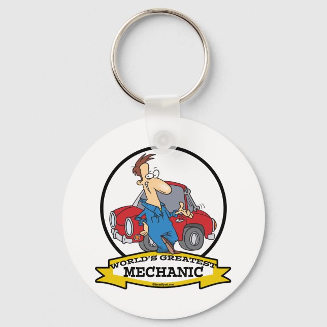 WORLDS GREATEST MECHANIC II CARTOON KEY RING (Front)
