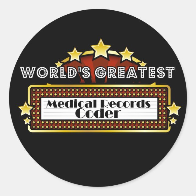 World's Greatest Medical Records Coder Classic Round Sticker (Front)