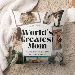 World's Greatest Mom 7 Photo Collage Cushion