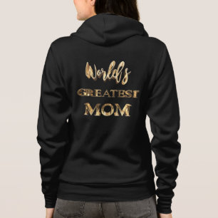 World's Greatest Mom Elegant Gold Look Text Hoodie