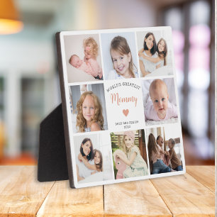 World's Greatest Mommy Photo Collage Modern Plaque