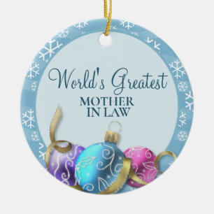World's Greatest Mother in Law Christmas Ornament