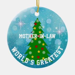 World's Greatest Mother In Law-or other title- Ceramic Tree Decoration
