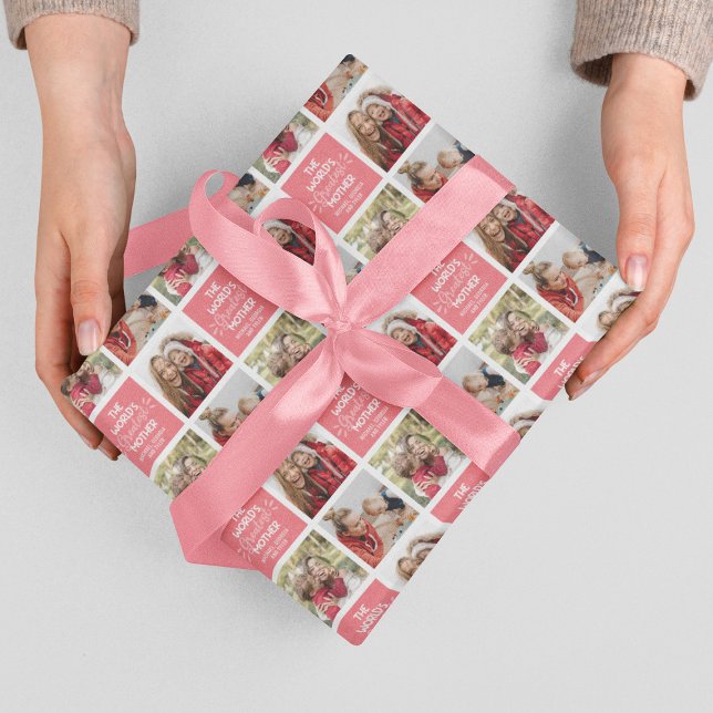 World's Greatest Mother Photo Collage Wrapping Paper (Creator Uploaded)