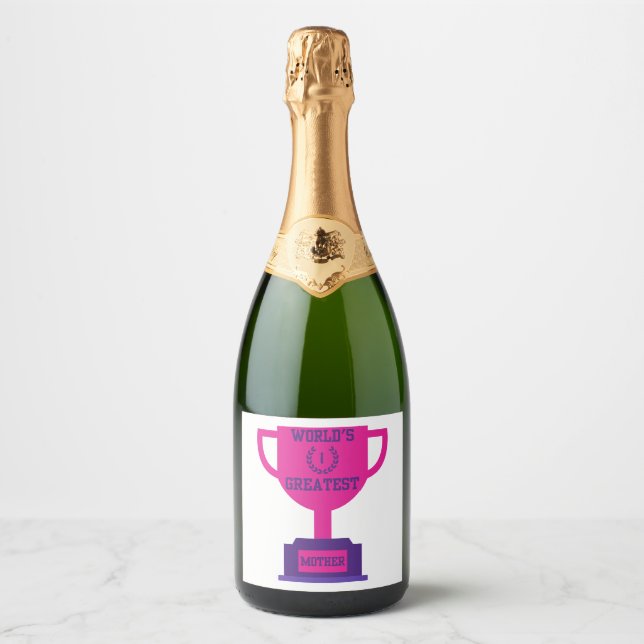 World's Greatest Mother's Day Sparkling Wine Label (Front)