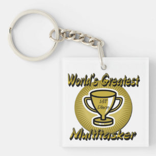 World's Greatest Multitasker Trophy Key Chain