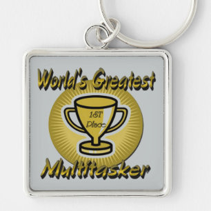 World's Greatest Multitasker Trophy Key Chain