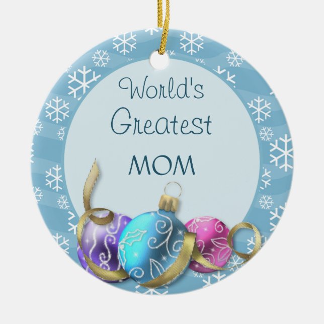 World's Greatest Mum  Christmas Ornament (Front)