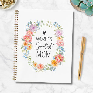 World's Greatest Mum Colourful Floral Mother's Day Notebook