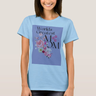 World's Greatest Mum Floral Design T-Shirt