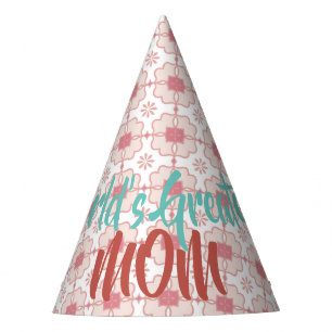 World's Greatest Mum Floral Pattern Customise Party Hat