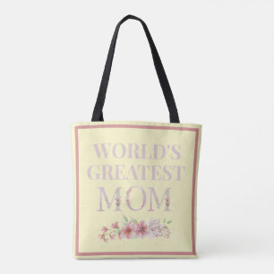 World's Greatest Mum Floral Tote Bag