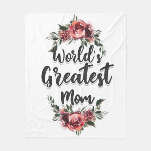 World's Greatest Mum   Gift For Mum Fleece Blanket
