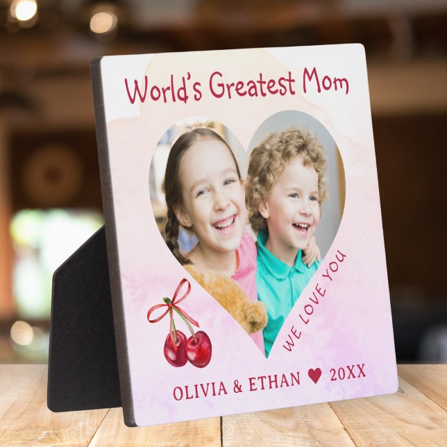 Worlds Greatest Mum Heart Photo Template Keepsake Plaque (Worlds Greatest Mom Heart Photo Template Keepsake Plaque)