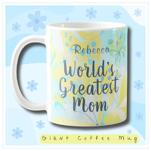 World's Greatest Mum Mixed Media Floral Large Coffee Mug