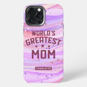 World's Greatest Mum Mother's Day Purple Glitter iPhone 13 Pro Max Case