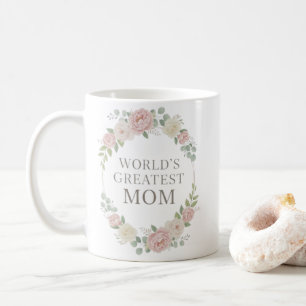World's Greatest Mum Mug Floral Wreath Ceram