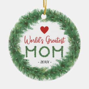 World's Greatest Mum Personalised Ornament