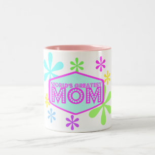 World's Greatest Mum - Retro Two-Tone Coffee Mug