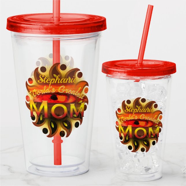 World's Greatest Mum Sunset Eye 2106 Acrylic Tumbler (Creator Uploaded)