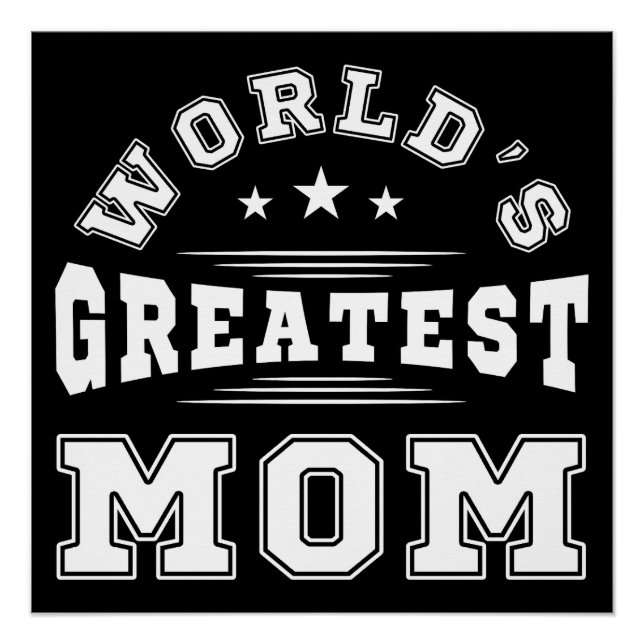 World's Greatest Mum Typography Mother's Day Gift  Poster (Front)