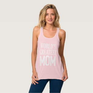 World's Greatest Mum White Typography Singlet