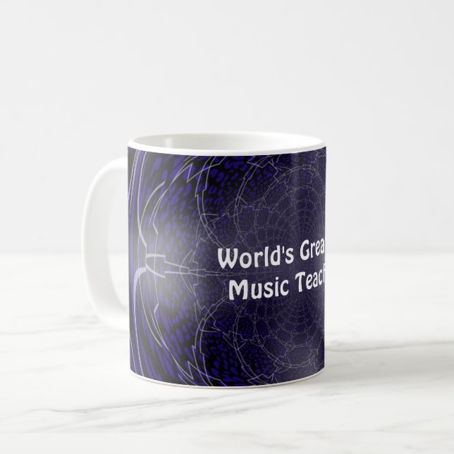 World's Greatest Music Teacher Fractal Coffee Mug (Front Left)