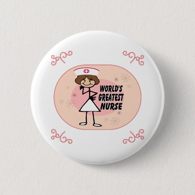 World's Greatest Nurse 6 Cm Round Badge (Front)