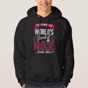 World's Greatest Nurse Life Mothers Nursing Leopa Hoodie