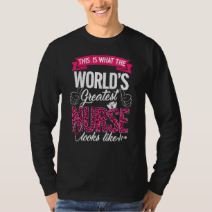 World's Greatest Nurse Life Mothers Nursing Leopa T-Shirt