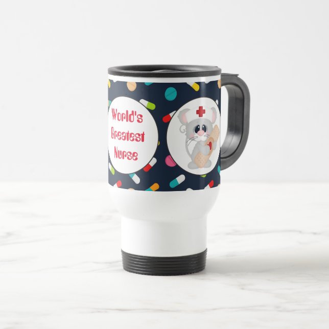 World's Greatest Nurse work travel mug (Front Right)