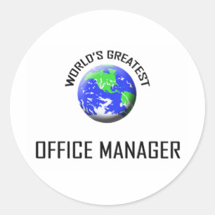 World's Greatest Office Manager Classic Round Sticker
